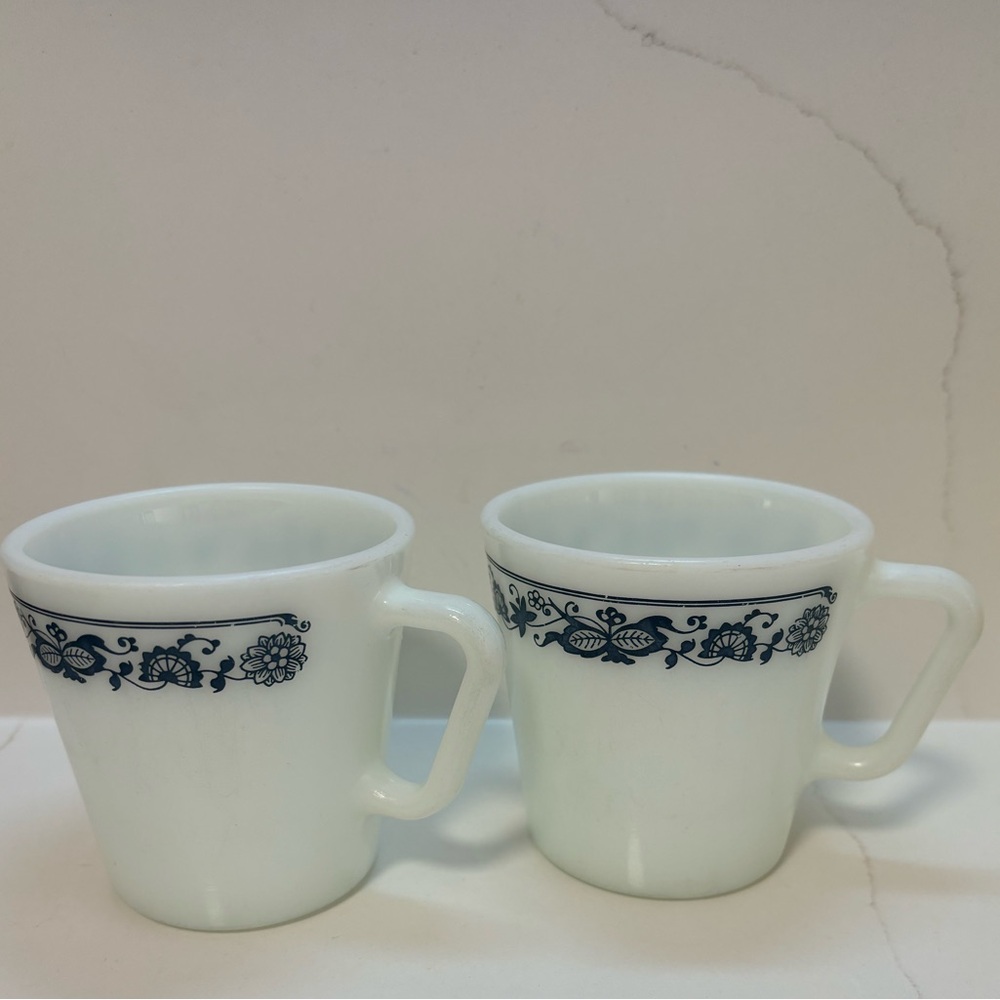 Vintage Pyrex Milk Glass Mugs